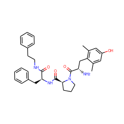 Cc1cc(O)cc(C)c1C[C@H](N)C(=O)N1CCC[C@H]1C(=O)N[C@@H](Cc1ccccc1)C(=O)NCCc1ccccc1 ZINC000027183995