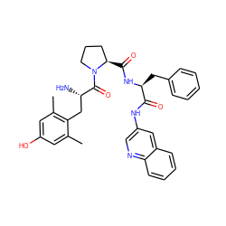 Cc1cc(O)cc(C)c1C[C@H](N)C(=O)N1CCC[C@H]1C(=O)N[C@@H](Cc1ccccc1)C(=O)Nc1cnc2ccccc2c1 ZINC000027108498