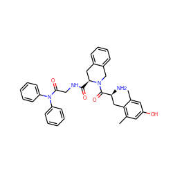 Cc1cc(O)cc(C)c1C[C@H](N)C(=O)N1Cc2ccccc2C[C@@H]1C(=O)NCC(=O)N(c1ccccc1)c1ccccc1 ZINC000653714139