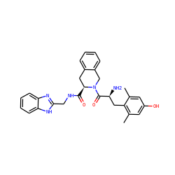 Cc1cc(O)cc(C)c1C[C@H](N)C(=O)N1Cc2ccccc2C[C@@H]1C(=O)NCc1nc2ccccc2[nH]1 ZINC000027638072