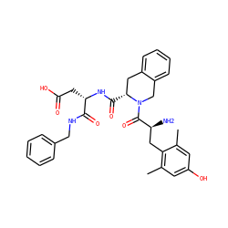 Cc1cc(O)cc(C)c1C[C@H](N)C(=O)N1Cc2ccccc2C[C@H]1C(=O)N[C@@H](CC(=O)O)C(=O)NCc1ccccc1 ZINC000044307641