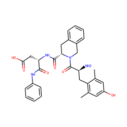 Cc1cc(O)cc(C)c1C[C@H](N)C(=O)N1Cc2ccccc2C[C@H]1C(=O)N[C@@H](CC(=O)O)C(=O)Nc1ccccc1 ZINC000042803081