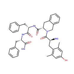 Cc1cc(O)cc(C)c1C[C@H](N)C(=O)N1Cc2ccccc2C[C@H]1C(=O)N[C@@H](Cc1ccccc1)C(=O)N[C@@H](Cc1ccccc1)C(N)=O ZINC000058614647