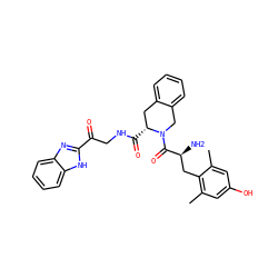 Cc1cc(O)cc(C)c1C[C@H](N)C(=O)N1Cc2ccccc2C[C@H]1C(=O)NCC(=O)c1nc2ccccc2[nH]1 ZINC000043024888