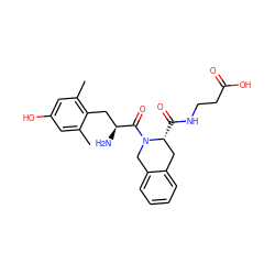 Cc1cc(O)cc(C)c1C[C@H](N)C(=O)N1Cc2ccccc2C[C@H]1C(=O)NCCC(=O)O ZINC000035034185