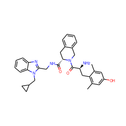 Cc1cc(O)cc(C)c1C[C@H](N)C(=O)N1Cc2ccccc2C[C@H]1C(=O)NCc1nc2ccccc2n1CC1CC1 ZINC000028096699