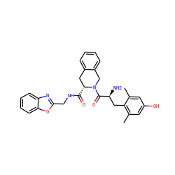 Cc1cc(O)cc(C)c1C[C@H](N)C(=O)N1Cc2ccccc2C[C@H]1C(=O)NCc1nc2ccccc2o1 ZINC000084415189