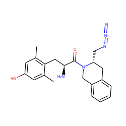 Cc1cc(O)cc(C)c1C[C@H](N)C(=O)N1Cc2ccccc2C[C@H]1CN=[N+]=[N-] ZINC000013863362