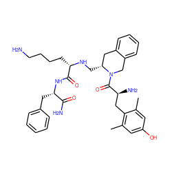 Cc1cc(O)cc(C)c1C[C@H](N)C(=O)N1Cc2ccccc2C[C@H]1CN[C@@H](CCCCN)C(=O)N[C@@H](Cc1ccccc1)C(N)=O ZINC000096941682