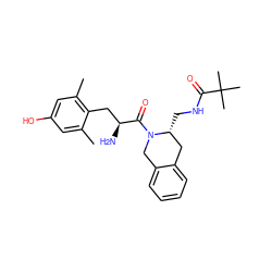 Cc1cc(O)cc(C)c1C[C@H](N)C(=O)N1Cc2ccccc2C[C@H]1CNC(=O)C(C)(C)C ZINC000013863376