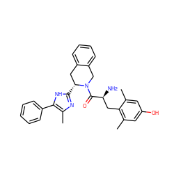 Cc1cc(O)cc(C)c1C[C@H](N)C(=O)N1Cc2ccccc2C[C@H]1c1nc(C)c(-c2ccccc2)[nH]1 ZINC000036216148