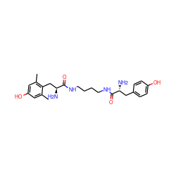 Cc1cc(O)cc(C)c1C[C@H](N)C(=O)NCCCCNC(=O)[C@H](N)Cc1ccc(O)cc1 ZINC000096300988