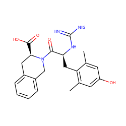 Cc1cc(O)cc(C)c1C[C@H](NC(=N)N)C(=O)N1Cc2ccccc2C[C@H]1C(=O)O ZINC000096941685