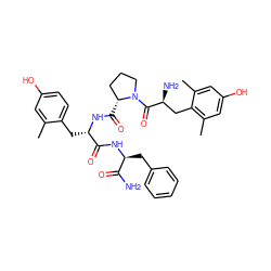 Cc1cc(O)ccc1C[C@H](NC(=O)[C@@H]1CCCN1C(=O)[C@@H](N)Cc1c(C)cc(O)cc1C)C(=O)N[C@@H](Cc1ccccc1)C(N)=O ZINC000028654466