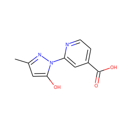 Cc1cc(O)n(-c2cc(C(=O)O)ccn2)n1 ZINC000146788925