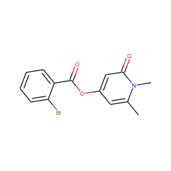 Cc1cc(OC(=O)c2ccccc2Br)cc(=O)n1C ZINC000000343888