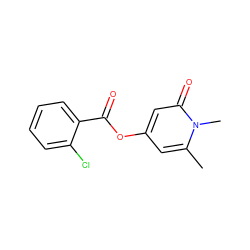 Cc1cc(OC(=O)c2ccccc2Cl)cc(=O)n1C ZINC000000343887