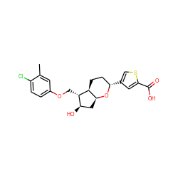 Cc1cc(OC[C@H]2[C@H](O)C[C@@H]3O[C@@H](c4csc(C(=O)O)c4)CC[C@@H]32)ccc1Cl ZINC000653714951