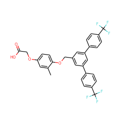 Cc1cc(OCC(=O)O)ccc1OCc1cc(-c2ccc(C(F)(F)F)cc2)cc(-c2ccc(C(F)(F)F)cc2)c1 ZINC000037866917