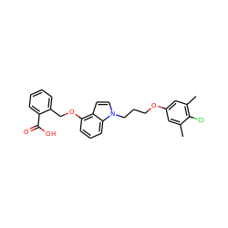 Cc1cc(OCCCn2ccc3c(OCc4ccccc4C(=O)O)cccc32)cc(C)c1Cl ZINC001772629207