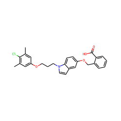 Cc1cc(OCCCn2ccc3cc(OCc4ccccc4C(=O)O)ccc32)cc(C)c1Cl ZINC001772632256