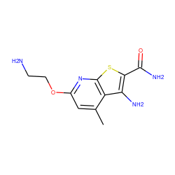 Cc1cc(OCCN)nc2sc(C(N)=O)c(N)c12 ZINC000045283647