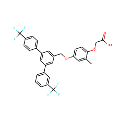 Cc1cc(OCc2cc(-c3ccc(C(F)(F)F)cc3)cc(-c3cccc(C(F)(F)F)c3)c2)ccc1OCC(=O)O ZINC000037866907