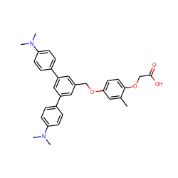 Cc1cc(OCc2cc(-c3ccc(N(C)C)cc3)cc(-c3ccc(N(C)C)cc3)c2)ccc1OCC(=O)O ZINC000037866910