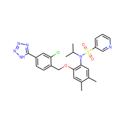 Cc1cc(OCc2ccc(-c3nnn[nH]3)cc2Cl)c(N(C(C)C)S(=O)(=O)c2cccnc2)cc1C ZINC000001491638