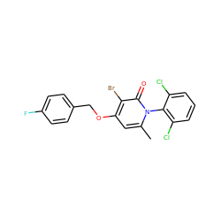 Cc1cc(OCc2ccc(F)cc2)c(Br)c(=O)n1-c1c(Cl)cccc1Cl ZINC000034271678