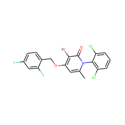 Cc1cc(OCc2ccc(F)cc2F)c(Br)c(=O)n1-c1c(Cl)cccc1Cl ZINC000072171784