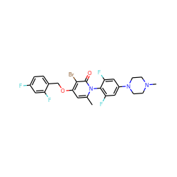 Cc1cc(OCc2ccc(F)cc2F)c(Br)c(=O)n1-c1c(F)cc(N2CCN(C)CC2)cc1F ZINC000072171801