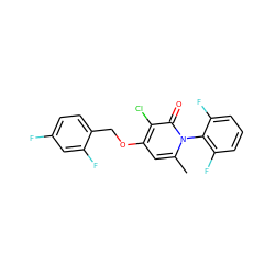 Cc1cc(OCc2ccc(F)cc2F)c(Cl)c(=O)n1-c1c(F)cccc1F ZINC000072173169