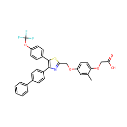 Cc1cc(OCc2nc(-c3ccc(-c4ccccc4)cc3)c(-c3ccc(OC(F)(F)F)cc3)s2)ccc1OCC(=O)O ZINC000049864992