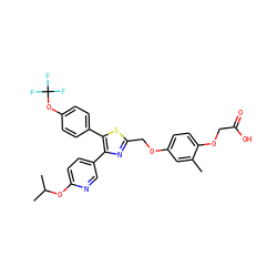 Cc1cc(OCc2nc(-c3ccc(OC(C)C)nc3)c(-c3ccc(OC(F)(F)F)cc3)s2)ccc1OCC(=O)O ZINC000049785329