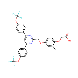 Cc1cc(OCc2nc(-c3ccc(OC(F)(F)F)cc3)cc(-c3ccc(OC(F)(F)F)cc3)n2)ccc1OCC(=O)O ZINC000037866901