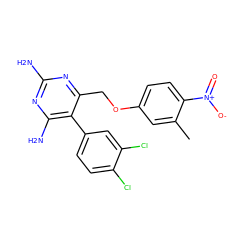 Cc1cc(OCc2nc(N)nc(N)c2-c2ccc(Cl)c(Cl)c2)ccc1[N+](=O)[O-] ZINC000037868597