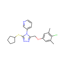 Cc1cc(OCc2nnc(SC3CCCC3)n2-c2cccnc2)cc(C)c1Cl ZINC000095594360