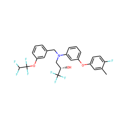 Cc1cc(Oc2cccc(N(Cc3cccc(OC(F)(F)C(F)F)c3)C[C@H](O)C(F)(F)F)c2)ccc1F ZINC000038157981