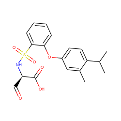 Cc1cc(Oc2ccccc2S(=O)(=O)N[C@H](C=O)C(=O)O)ccc1C(C)C ZINC000026669412