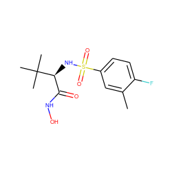 Cc1cc(S(=O)(=O)N[C@@H](C(=O)NO)C(C)(C)C)ccc1F ZINC000014946081