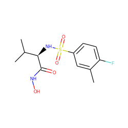 Cc1cc(S(=O)(=O)N[C@@H](C(=O)NO)C(C)C)ccc1F ZINC000003818458