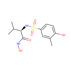 Cc1cc(S(=O)(=O)N[C@@H](C(=O)NO)C(C)C)ccc1O ZINC000014946073