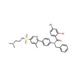 Cc1cc(S(=O)(=O)NCCN(C)C)cnc1-c1ccc(N(Cc2ccccc2)C(=O)c2ccc(O)cc2O)cc1 ZINC000653754912