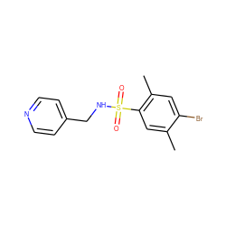 Cc1cc(S(=O)(=O)NCc2ccncc2)c(C)cc1Br ZINC000006023435