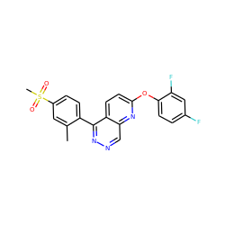 Cc1cc(S(C)(=O)=O)ccc1-c1nncc2nc(Oc3ccc(F)cc3F)ccc12 ZINC000138254897