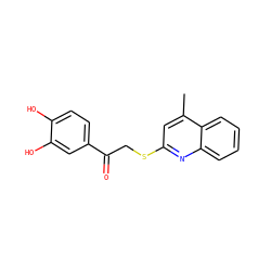 Cc1cc(SCC(=O)c2ccc(O)c(O)c2)nc2ccccc12 ZINC000000798778