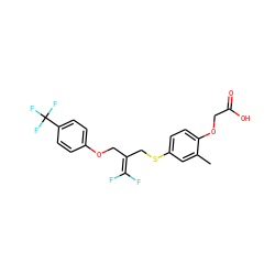 Cc1cc(SCC(COc2ccc(C(F)(F)F)cc2)=C(F)F)ccc1OCC(=O)O ZINC000040827704