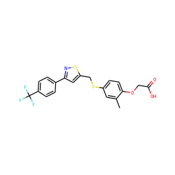 Cc1cc(SCc2cc(-c3ccc(C(F)(F)F)cc3)ns2)ccc1OCC(=O)O ZINC000029058747