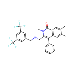 Cc1cc2c(-c3ccccc3)c(CNCc3cc(C(F)(F)F)cc(C(F)(F)F)c3)n(C)c(=O)c2cc1C ZINC000013742635